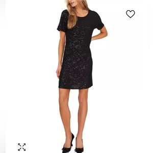 NWT NAVY BLUE Women's Short-Sleeve Scoop-Neck Sequin Dress